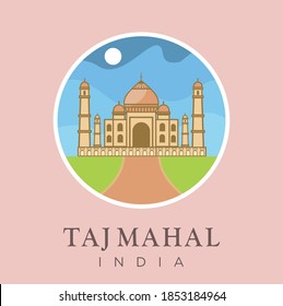 Taj Mahal, Agra, Uttar Pradesh, India Landmark Design Vector Illustration. India Travel and Attraction, Landmarks, Tourism Traditional Culture And Religion