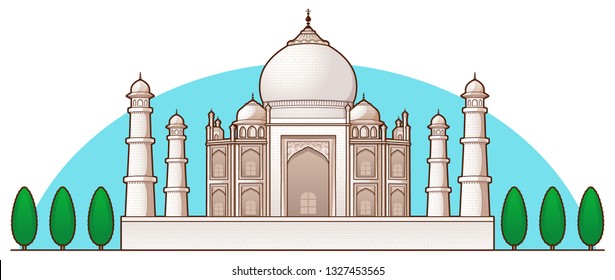 The Taj Mahal an ancient Palace in India, New7Wonders of the World, The Iconic Symbol of Love.
