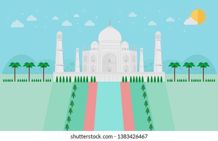 Taj Mahal an ancient Palace in India and The seven wonder of the world