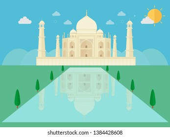 Taj Mahal Cartoon Background Vector Stock Vector (Royalty Free) 154924286