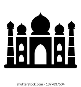 Taj Mahal Black Icon Isolated