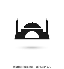 Icono del vector negro Taj mahal. Símbolo plano de símbolo taj mahal de la colección india moderna para concepto móvil y diseño de aplicaciones web.