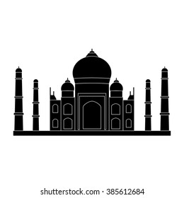 Taj Mahal -  black vector icon