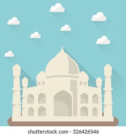 Taj Mahal - Cartoon Background Vector de stock