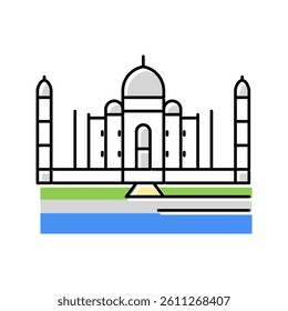taj mahal color icon vector. taj mahal sign. isolated symbol illustration