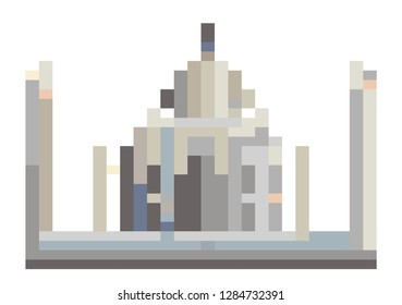 taj mahal color pixel vector graphics