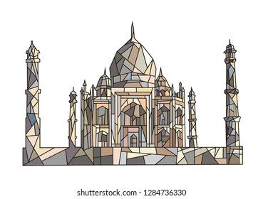 taj mahal color vector graphics polygonal pattern