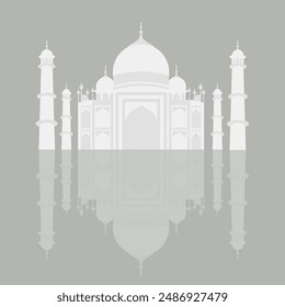 Taj Mahal Berühmtes indisches Denkmal - Sieben Weltwunder - Illustration 