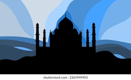 Taj Mahal flat art Illustration, high quality vector - Shutterstock ID 2365949493