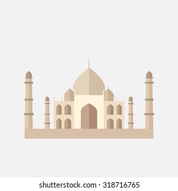 Taj Mahal flat illustration