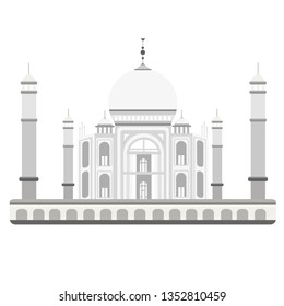 Taj Mahal flat vector icon