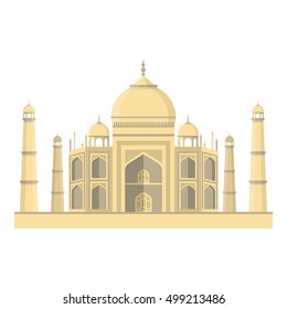 Taj Mahal icon in cartoon style isolated on white background. India symbol stock vector illustration. Vector de stock
