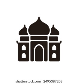 Taj Mahal icon. Flat silhouette version.