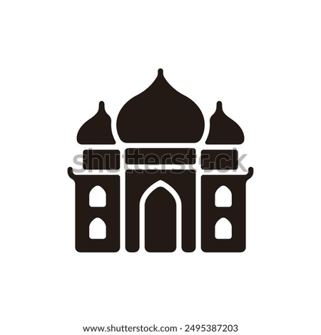 Taj Mahal icon. Flat silhouette version.