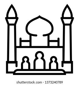 Taj Mahal icon. Outline Taj Mahal vector icon for web design isolated on white background