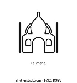 Taj mahal icon vector on white background. Black icon illustration