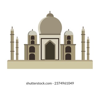 taj mahal illustration vector isolated