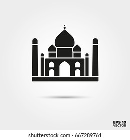 Taj Mahal, India. EPS 10 Vector Icon.