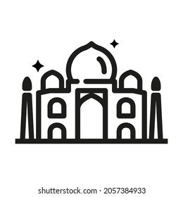 Taj Mahal, India Landmark icon vector illustration