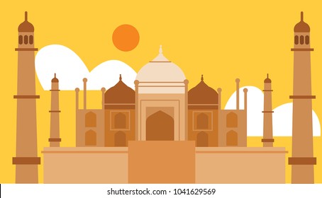Taj Mahal india vector illustration 