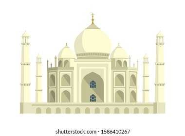 Taj Mahal - India / World famous buildings vector illustration. Vector de stock