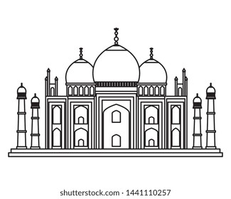 taj mahal indian building icon