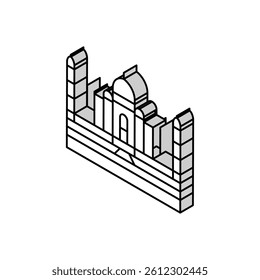 taj mahal isometric icon vector. taj mahal sign. isolated symbol illustration