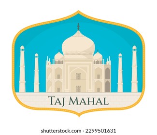 Taj Mahal the Landmark of India Illustration