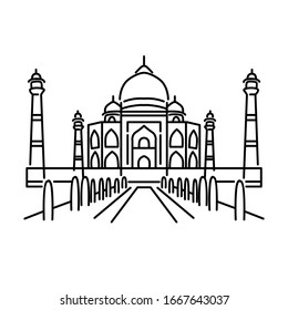 Taj Mahal Line Art Vector Isolated Stock Vector (Royalty Free ...