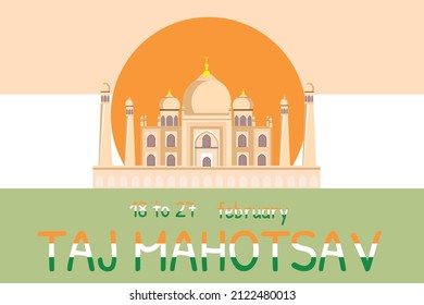 taj mahal or taj mahotsav illustration design suitable for indian taj mahotsav events