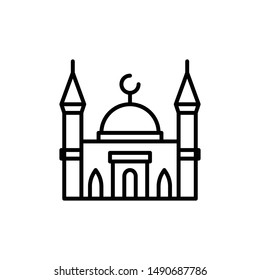 Taj Mahal Mosque Building Icon Outline
