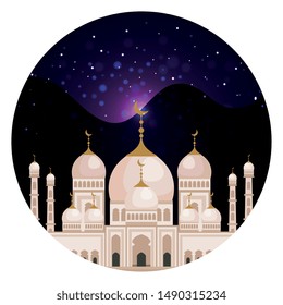 taj mahal mosque building at night