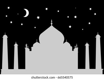  Taj Mahal on the night. - Illustration
Taj Mahal, India, Asia, Memorial, Monument, silhouette, 
Beautiful like dreams