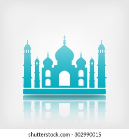 Taj Mahal On White Background. Vector Illustration - Eps 10