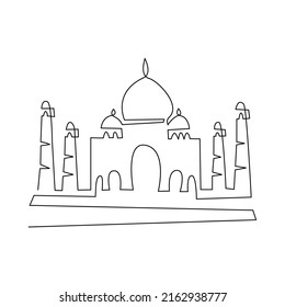 Taj Mahal One Line Drawing Stock Vector (Royalty Free) 2162938777 ...