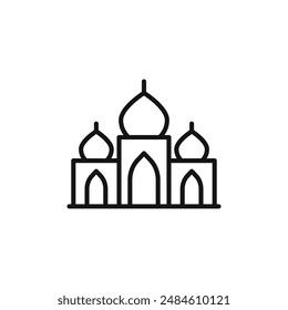 Taj Mahal palace icon logo sign vector outline