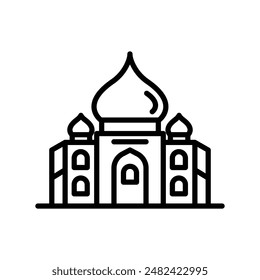 Taj Mahal Palace Icon Set Architectural Illustrations for Travel and Heritage