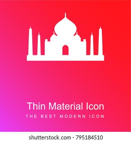 Taj Mahal red and pink gradient material white icon minimal design