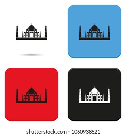 Taj Mahal silhouette flat vector icon.