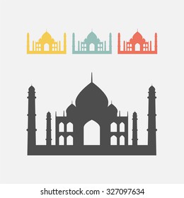 Taj Mahal Silhouette Symbol.