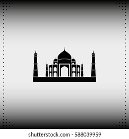 Taj Mahal silhouette icon.