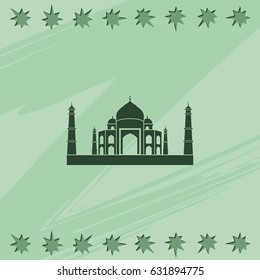 Taj Mahal silhouette icon.
