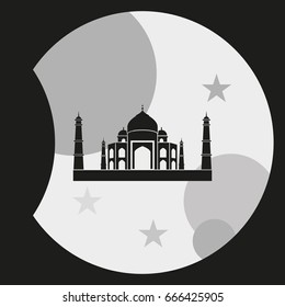 Taj Mahal silhouette icon.