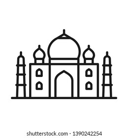 Taj mahal. Simple line icon. Isolate on white background.