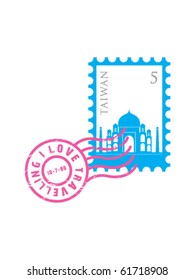 taj mahal stamp