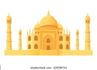 Icono de ilustración del templo Taj Mahal dibujante aislado Vector de stock