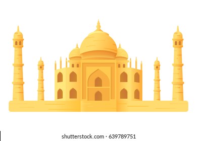 Taj Mahal temple illustration icon isloated cartoon