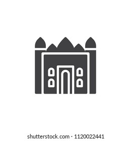 Taj mahal temple vector icon. filled flat sign for mobile concept and web design. simple solid icon. Symbol, logo illustration. Pixel perfect vector graphics