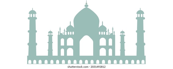 Taj Mahal Temple Vector Illustration of a Taj Mahal Silhouette Architecture 