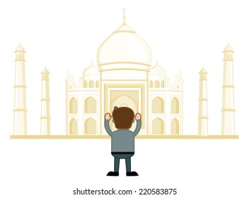 Taj Mahal - Vector Cartoon
